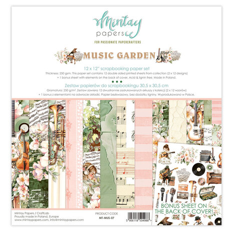 Mintay Music Garden 12x12 Inch Scrapbooking Paper Set (MT-MUS-07) Mintay Music Garden 12x12 Inch Scrapbooking Paper Set (MT-MUS-07)