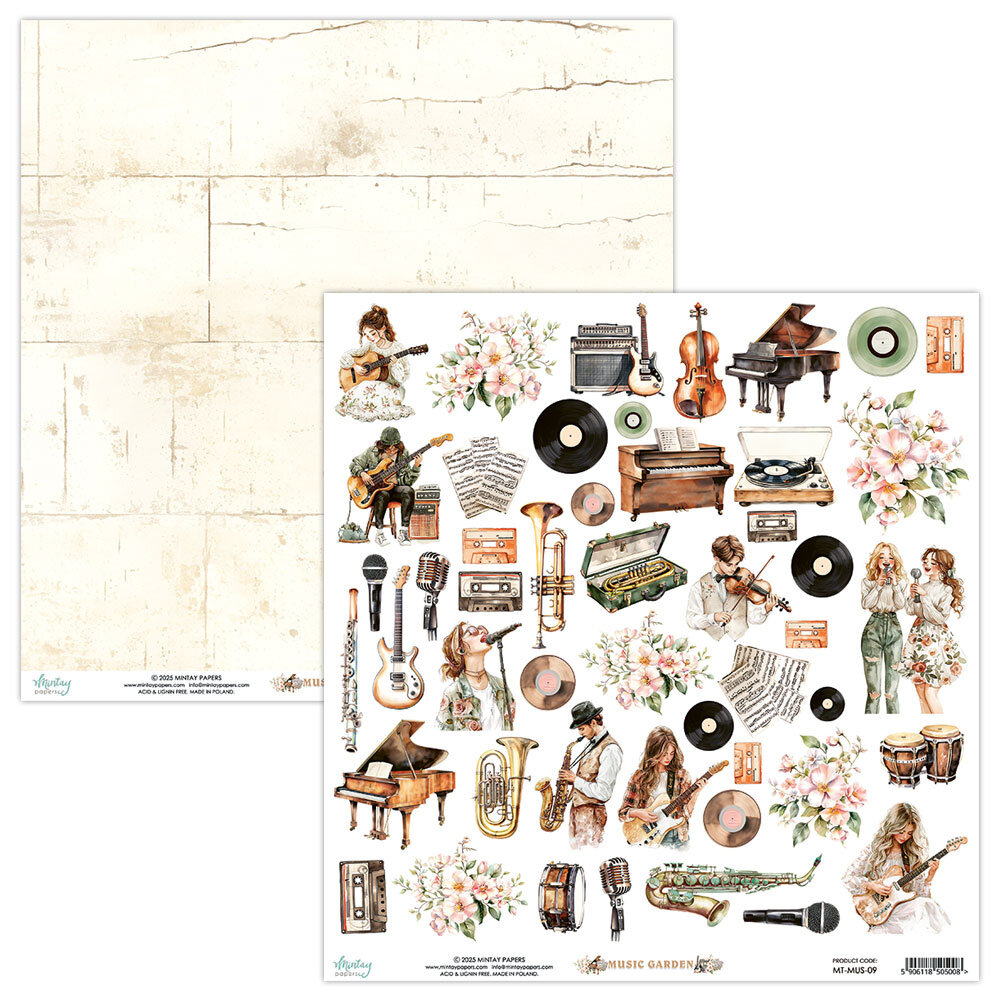 Mintay Music Garden 12x12 Inch Scrapbooking Paper Set (MT-MUS-07) Mintay Music Garden 12x12 Inch Scrapbooking Paper Set (MT-MUS-07)