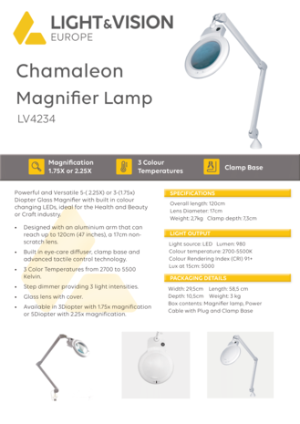 Light and Vision Chameleon Magnifier Lamp 3D (LV4234) Light and Vision Chameleon Magnifier Lamp 3D (LV4234)