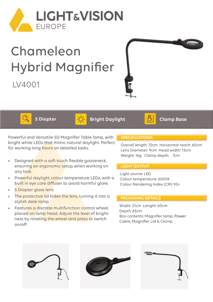 Light and Vision Chameleon Hybrid Magnifier Lamp 5D (LV4001) Light and Vision Chameleon Hybrid Magnifier Lamp 5D (LV4001)