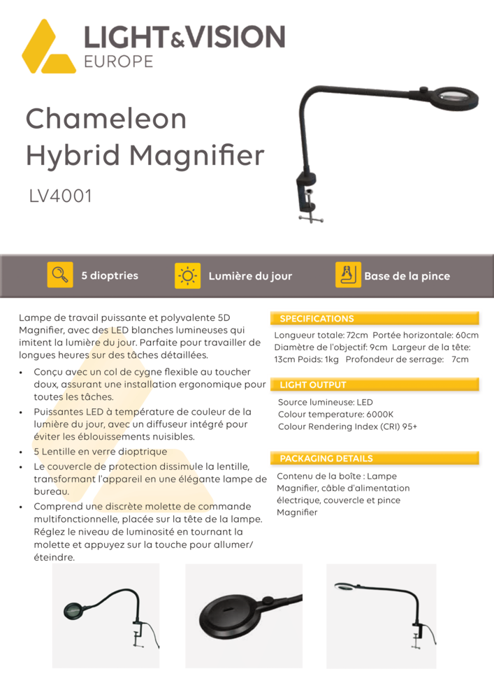 Light and Vision Chameleon Hybrid Magnifier Lamp 5D (LV4001) Light and Vision Chameleon Hybrid Magnifier Lamp 5D (LV4001)