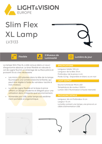 Light and Vision Slim Flex XL Lamp Black (LV3133) Light and Vision Slim Flex XL Lamp Black (LV3133)