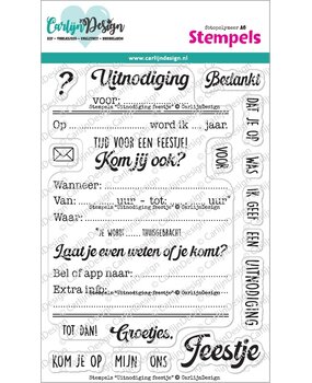 CarlijnDesign Clear Stamps Uitnodiging Feestje (CDST-0143)