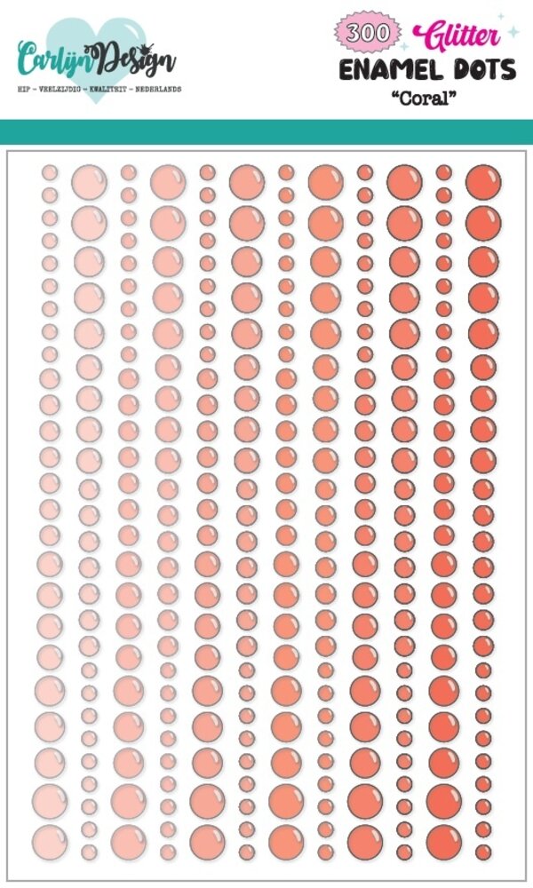 CarlijnDesign Glitter Enamel Dots Coral (300pcs) (CDED-0006) CarlijnDesign Glitter Enamel Dots Coral (300pcs) (CDED-0006)