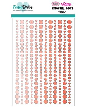 CarlijnDesign Glitter Enamel Dots Coral (300pcs) (CDED-0006)