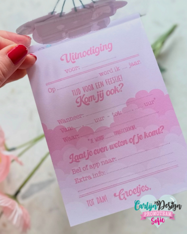 CarlijnDesign Clear Stamps Uitnodiging Feestje (CDST-0143)