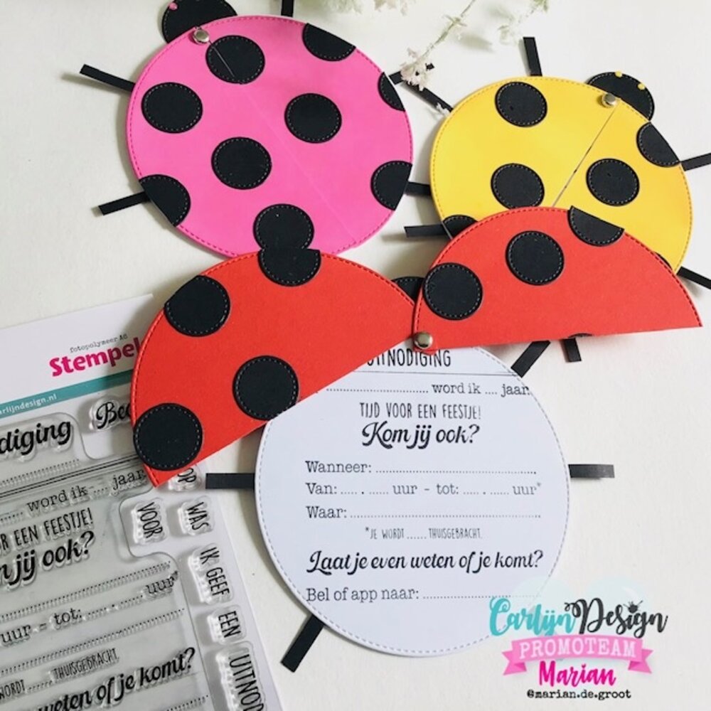 CarlijnDesign Clear Stamps Uitnodiging Feestje (CDST-0143)