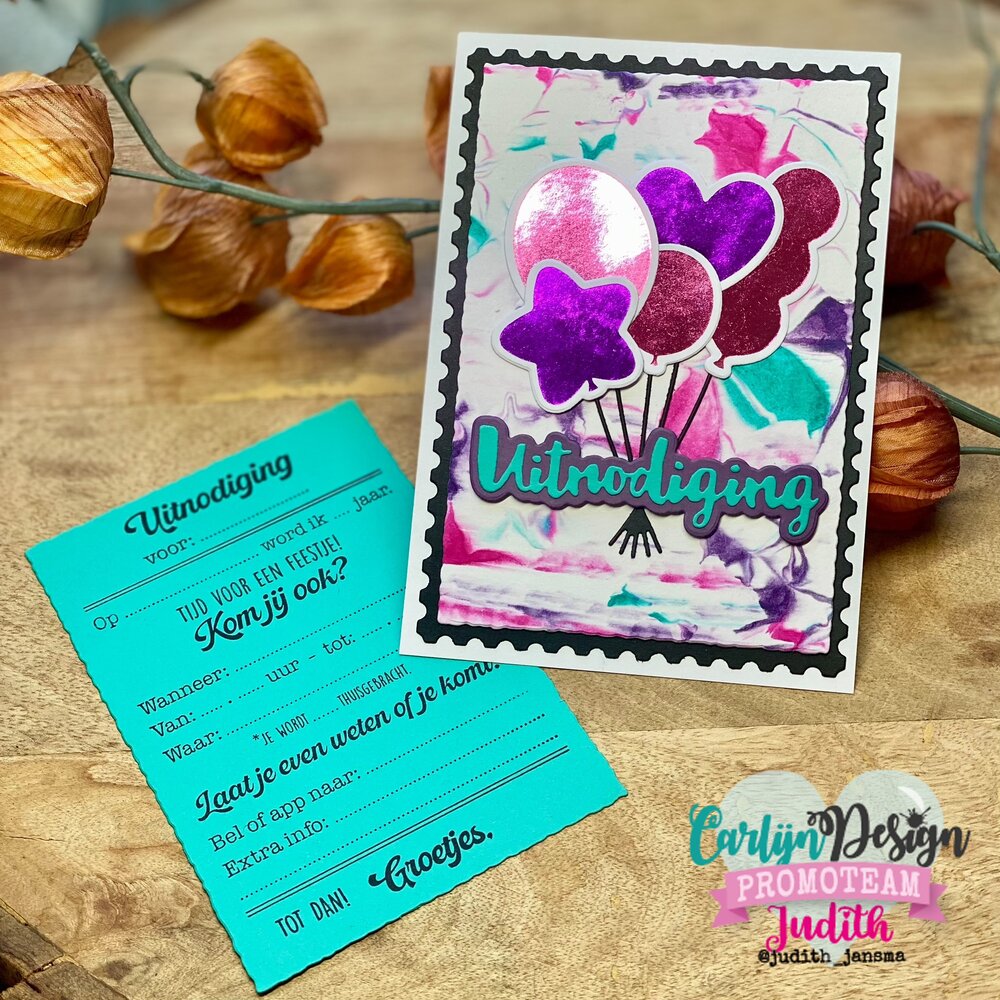 CarlijnDesign Clear Stamps Uitnodiging Feestje (CDST-0143)