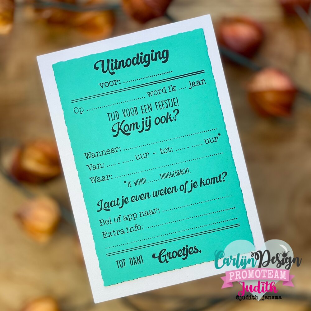 CarlijnDesign Clear Stamps Uitnodiging Feestje (CDST-0143)