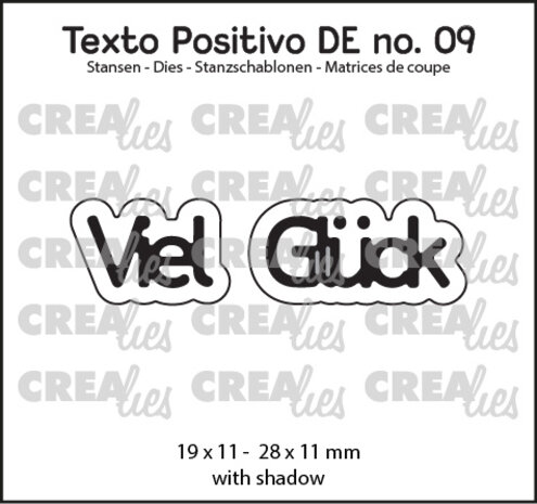 Crealies Texto Positivo Dies German Viel Glück (POSDE09)