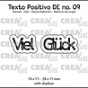Crealies Texto Positivo Stansen German Viel Glück (POSDE09)