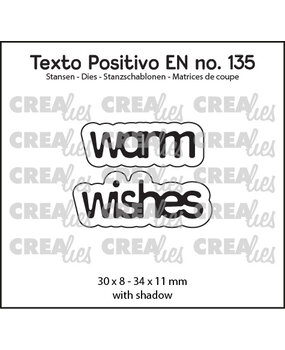 Crealies Texto Positivo Stansen English Warm Wishes (POSEN135)