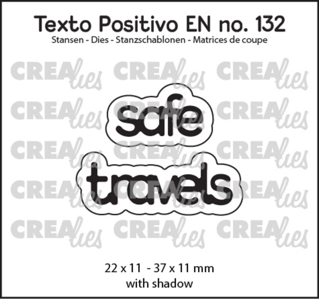 Crealies Texto Positivo Dies English Safe Travels (POSEN132)