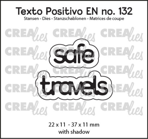 Crealies Texto Positivo Stansen English Safe Travels (POSEN132)