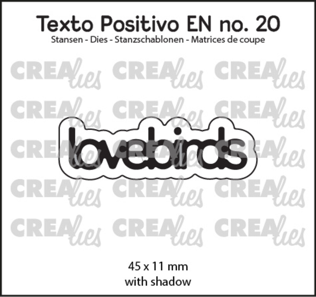 Crealies Texto Positivo Dies English Lovebirds (POSEN20)