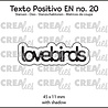 Crealies Texto Positivo Dies English Lovebirds (POSEN20)