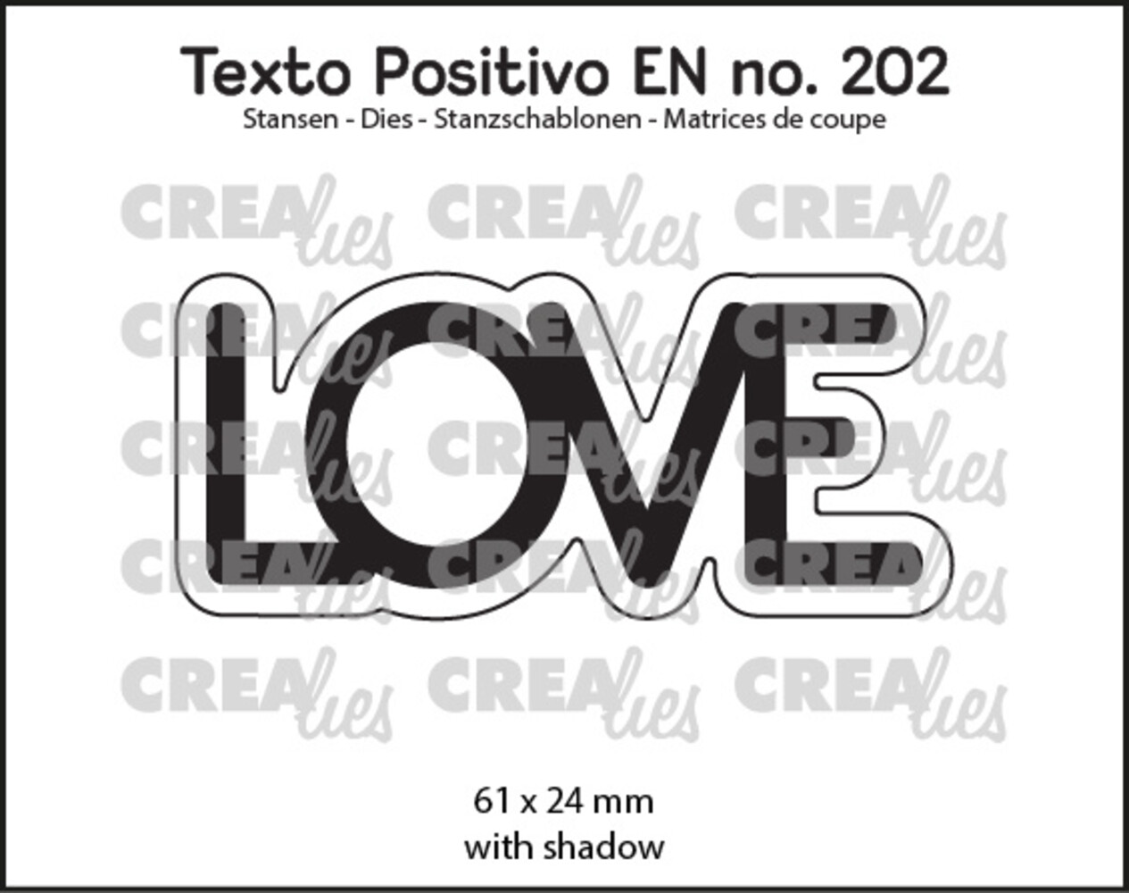 Crealies Texto Positivo Dies English Love (POSEN202)