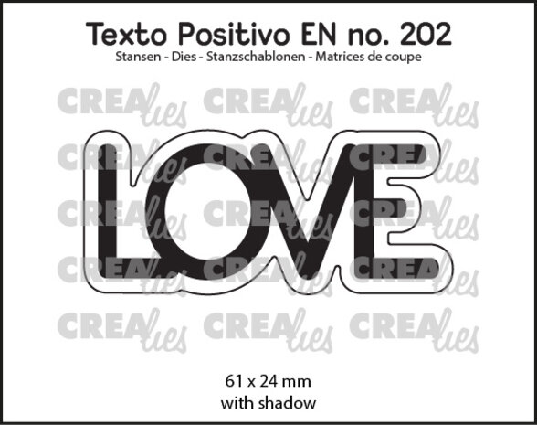 Crealies Texto Positivo Dies English Love (POSEN202)