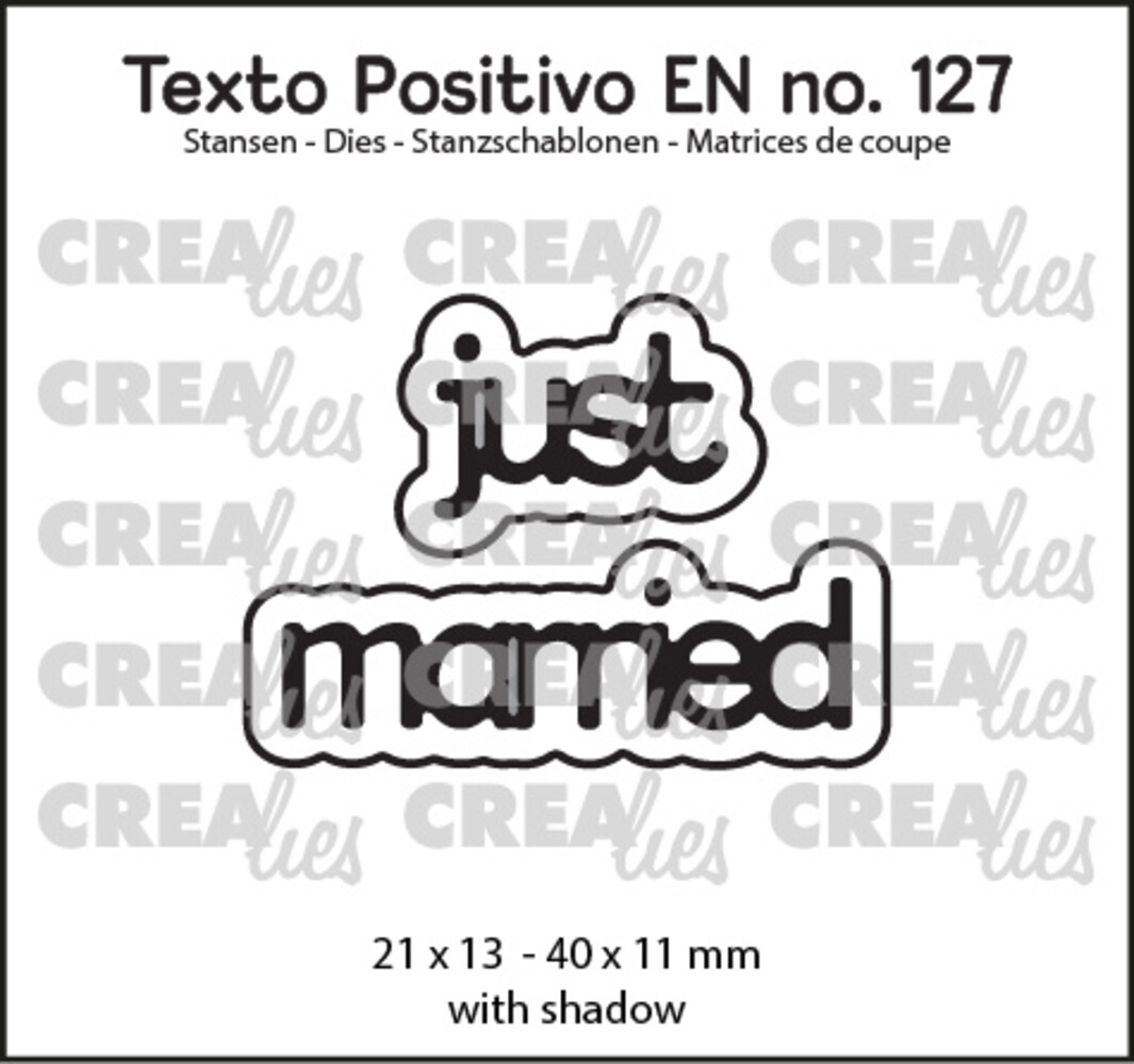 Crealies Texto Positivo Stansen English Just Married (POSEN127)