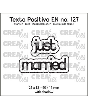 Crealies Texto Positivo Stansen English Just Married (POSEN127)