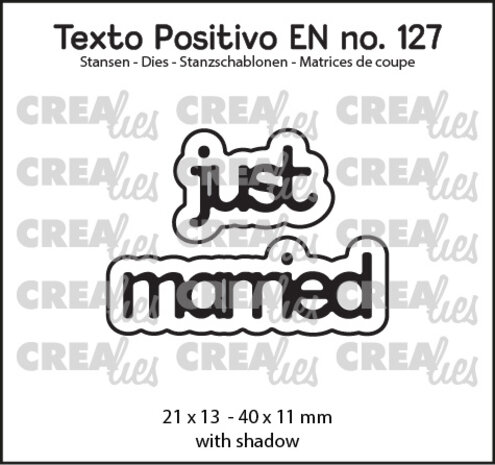 Crealies Texto Positivo Stansen English Just Married (POSEN127)