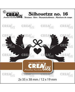 Crealies Silhouetzz Dies No. 16 Doves with Heart (CLSH16)