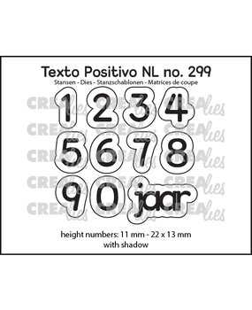 Crealies Texto Positivo Stansen Dutch 1,2,3 Jaar (POSNL299)
