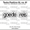 Crealies Texto Positivo Stansen Dutch Goede Reis (POSNL61)