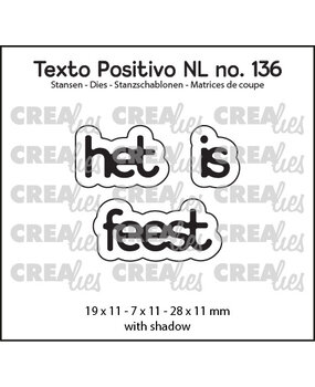 Crealies Texto Positivo Dies Dutch Het Is Feest (POSNL136)
