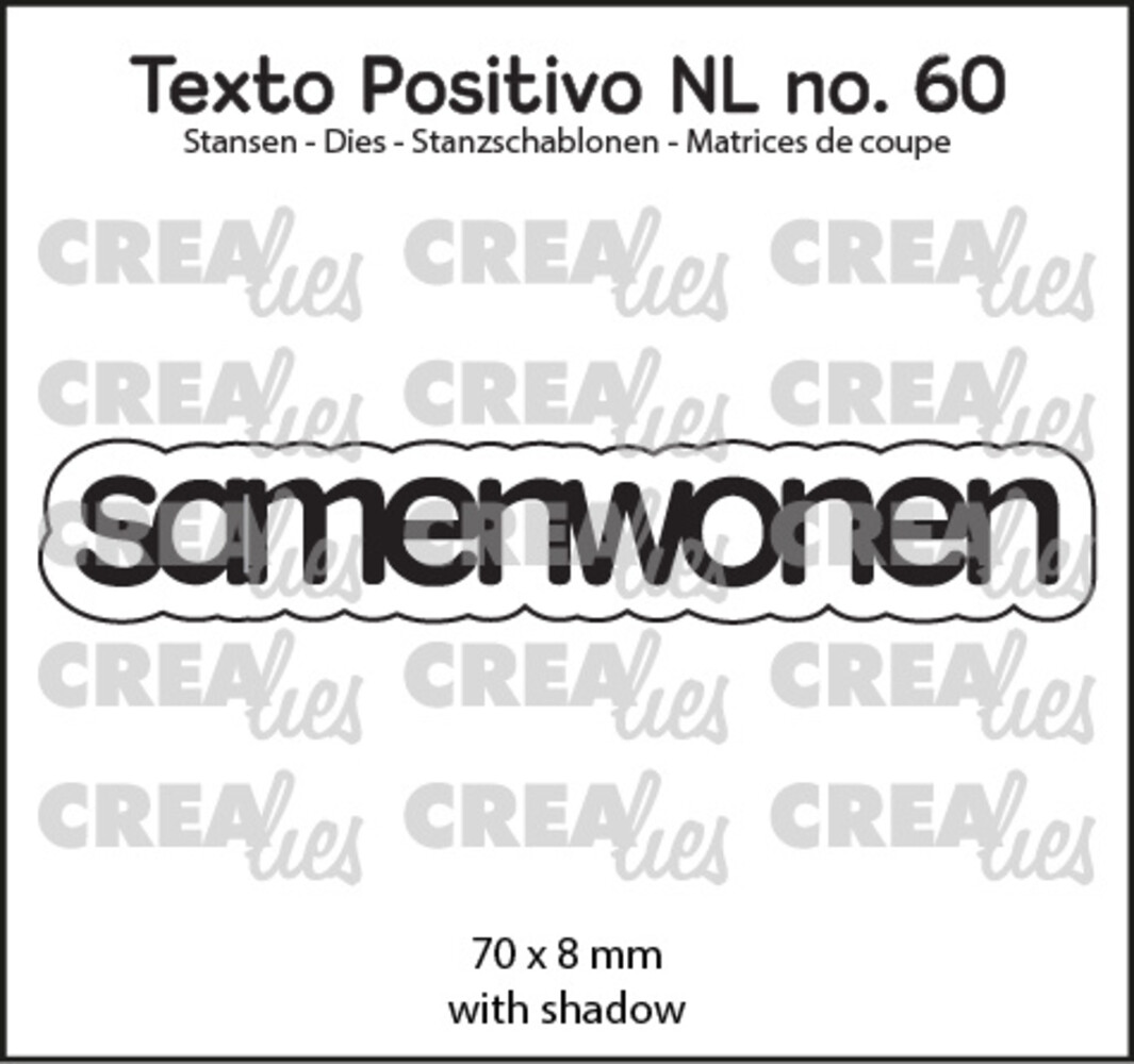 Crealies Texto Positivo Dies Dutch Samenwonen (POSNL60)