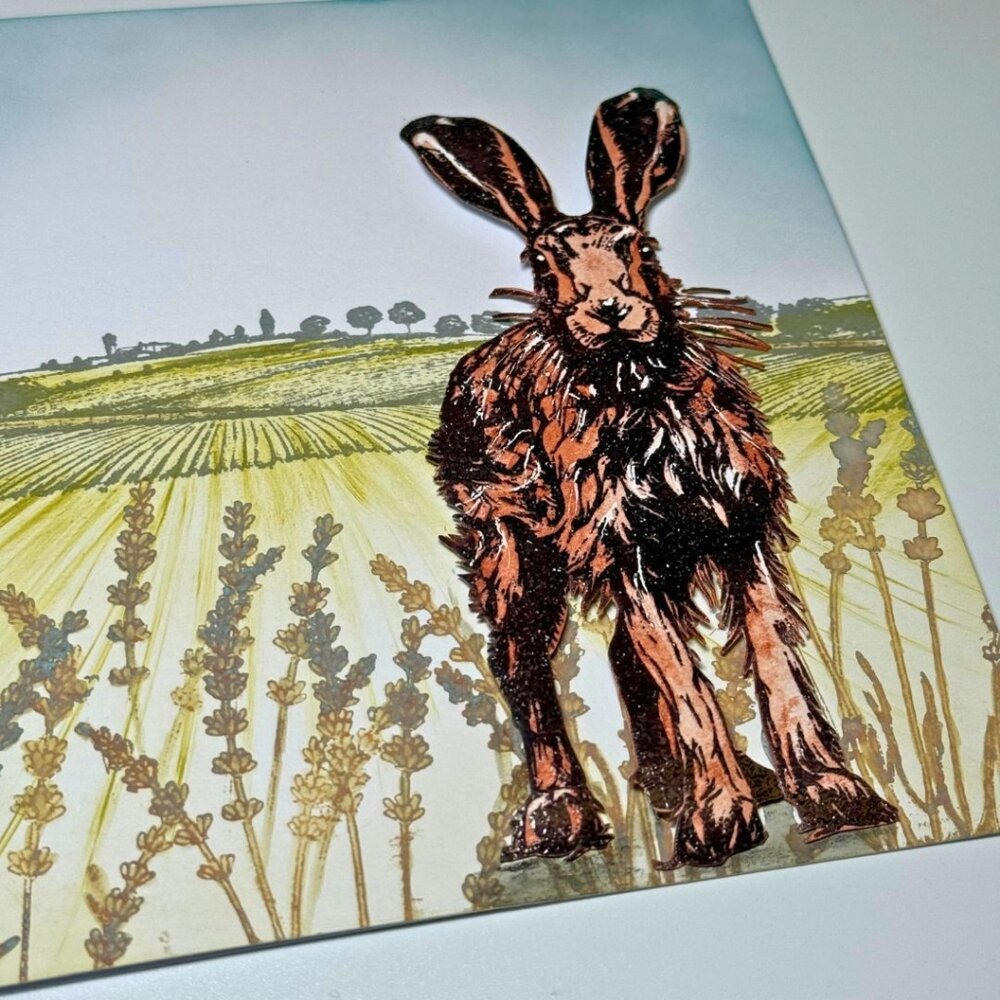 IndigoBlu Winter Hare A6 Red Rubber Stamp (IND1378)