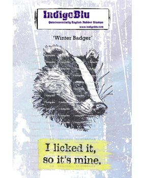 IndigoBlu Winter Badger A6 Red Rubber Stamp (IND1382)
