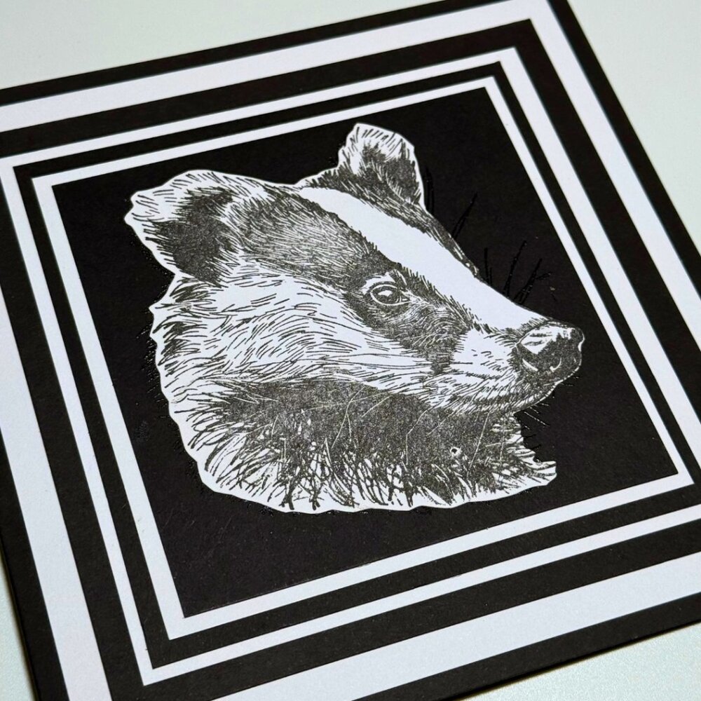 IndigoBlu Winter Badger A6 Red Rubber Stamp (IND1382)