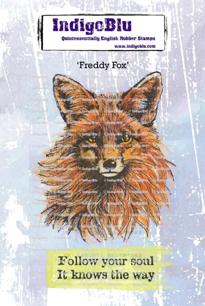 IndigoBlu Freddy Fox A6 Red Rubber Stamp (IND1383)