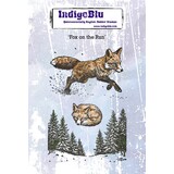 IndigoBlu Fox on the Run A6 Red Rubber Stamp (IND1396)