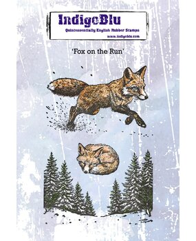 IndigoBlu Fox on the Run A6 Red Rubber Stamp (IND1396)
