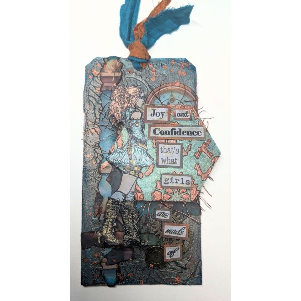 IndigoBlu Clockwork Belle A6 Red Rubber Stamp (IND1413)