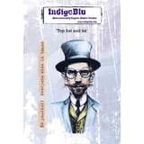 IndigoBlu Top Hat and Tie A6 Red Rubber Stamp (IND1416)