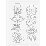 IndigoBlu Steampunk Gents 8x5 Inch Stencil (IND1423)