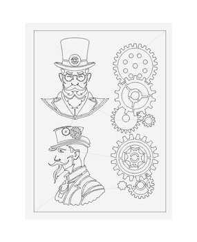 IndigoBlu Steampunk Gents 8x5 Inch Stencil (IND1423)