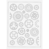 IndigoBlu Steampunk Cogs 8x5 Inch Stencil (IND1424)