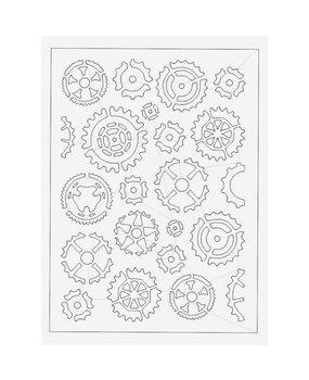 IndigoBlu Steampunk Cogs 8x5 Inch Stencil (IND1424)