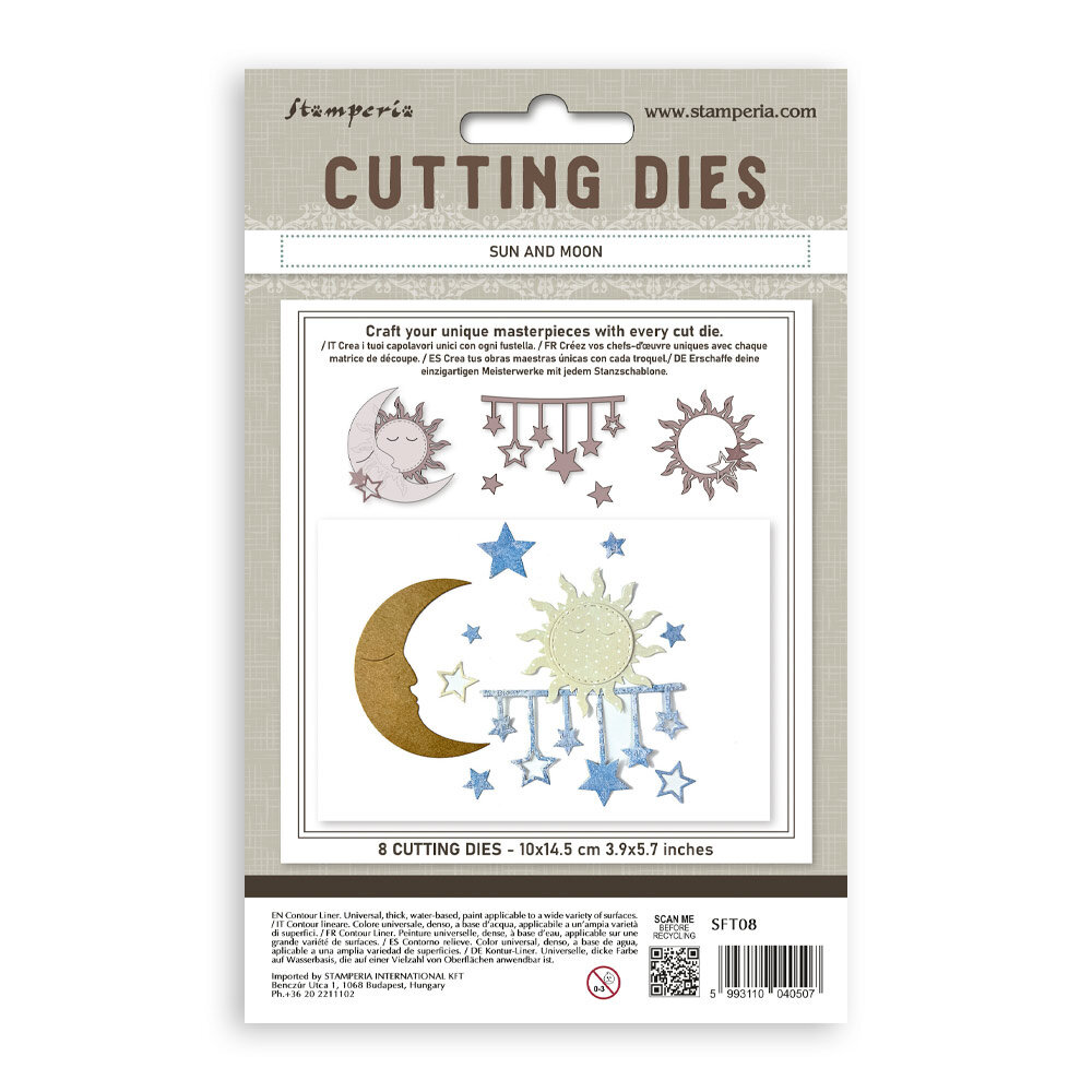 Stamperia Sun and Moon A6 Cutting Dies (SFT08) (OUTLET)