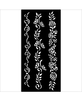Stamperia Timeless Thick Stencil 12x25cm 3 Borders (KSTDL118)