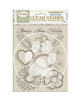 Stamperia Timeless Clear Stamps Flowers and Hearts (WTK221)