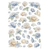 Stamperia Timeless A4 Rice Paper Roses and Blue Flowers Pattern (6pcs) (DFSA41036)