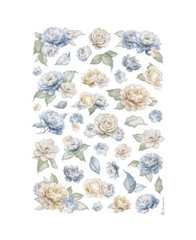 Stamperia Timeless A4 Rice Paper Roses and Blue Flowers Pattern (6pcs) (DFSA41036)