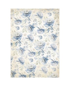 Stamperia Timeless A4 Rice Paper Blue Flowers Pattern (6pcs) (DFSA41035)