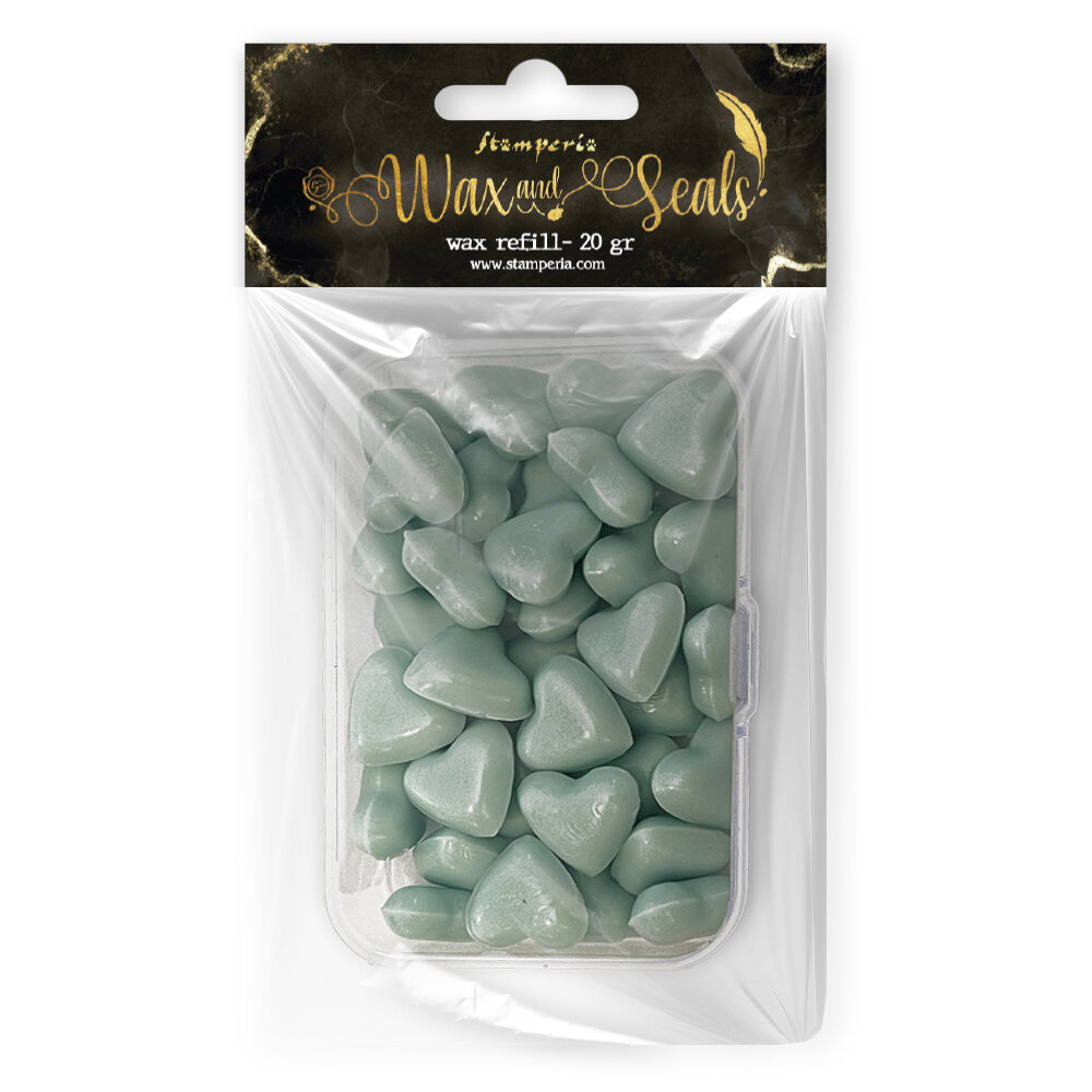 Stamperia Heart Shape Pastel Blue Wax And Seals (Wax Refill 20gr) (WAXC16) Stamperia Heart Shape Pastel Blue Wax And Seals (Wax Refill 20gr) (WAXC16)