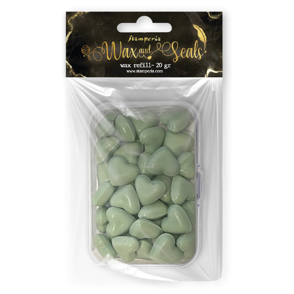 Stamperia Heart Shape Pastel Mint Wax And Seals (Wax Refill 20gr) (WAXC14) Stamperia Heart Shape Pastel Mint Wax And Seals (Wax Refill 20gr) (WAXC14)